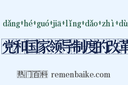 党和国家领导制度的改革是什么意思的图片